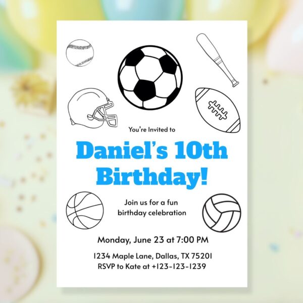 Editable Daniel’s 10th Birthday! Template